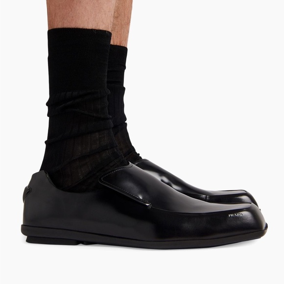 PRADA RAZOR BRUSHED LEATHER LOAFERS SS24 - Picture 4 of 12